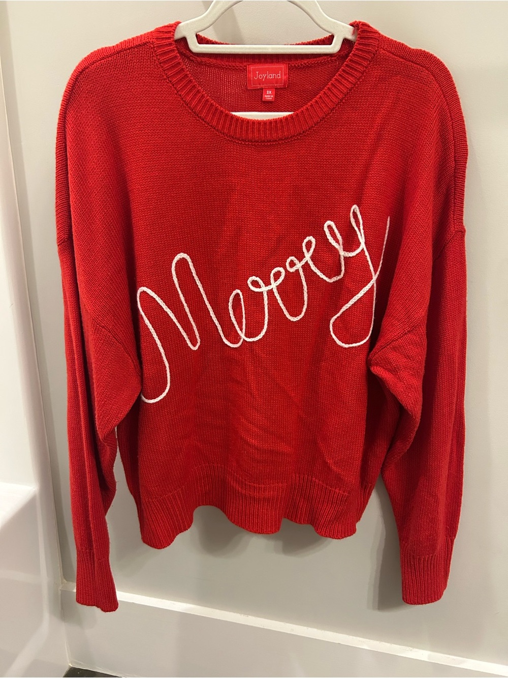 Joyland Red 'Merry' Crewneck Sweater - Women's